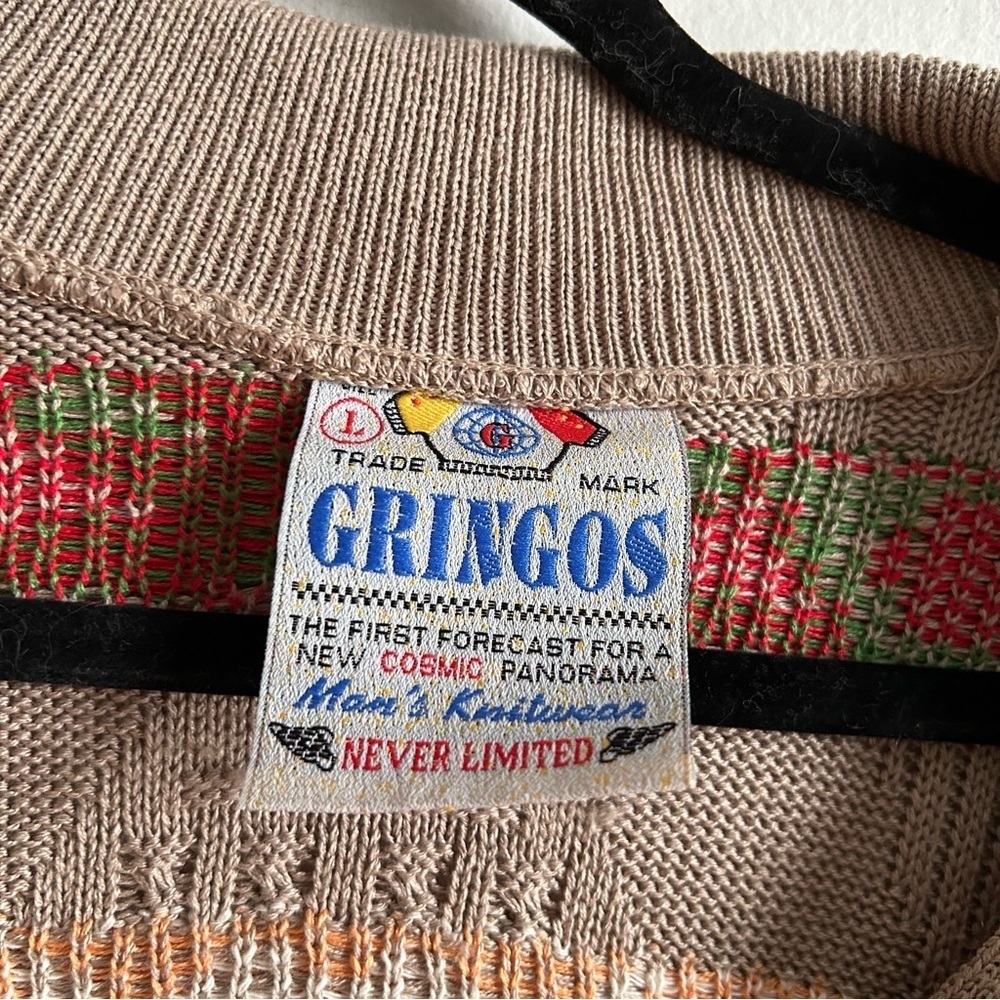 Vintage Sz L Gringos Relaxed Mexican Inspired Knit Sweater - Picture 5 of 9